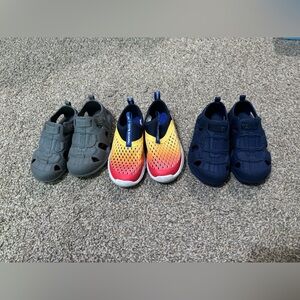 2 pair StrideRite toddler sandals and 1 water pair shoe